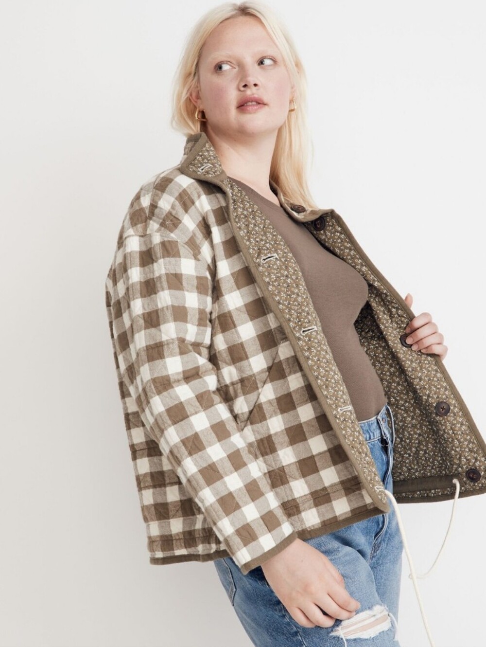Madewell Reversible Quilted Jacket in Campden Daisies
